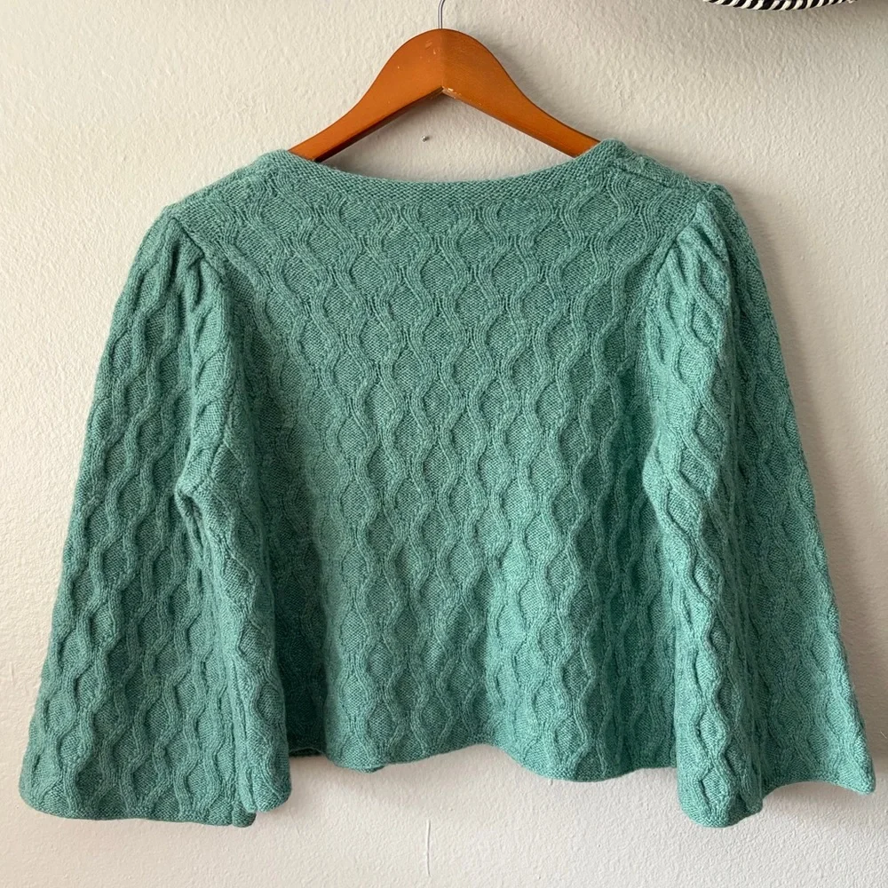 100% Wool Anthropologie Charlie & Robin Jewel Shop Knit Cardigan Women’s Medium - Picture 5 of 7